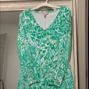 Green and white long sleeved Lily Pulitzer Dress!